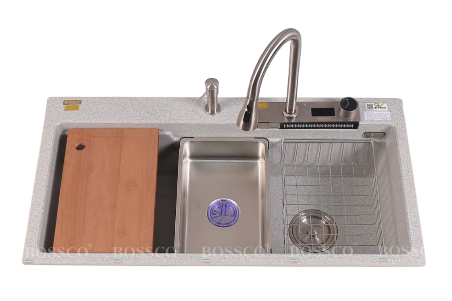 Chậu rửa chén Bossco BC-A10052XKS 1 hộc xám kim sa