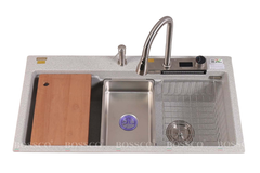 Chậu rửa chén Bossco BC-A10052XKS 1 hộc xám kim sa