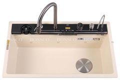 Chậu rửa chén Bossco BC-C8652KKS 1 hộc  kem kim sa