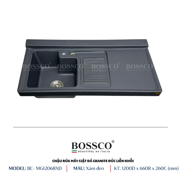 Chậu rửa máy giặt đá Bossco MG12068XĐ