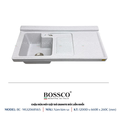 Chậu rửa máy giặt đá Bossco MG12068XKS