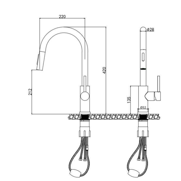 Vòi rửa chén Malloca K1719SS