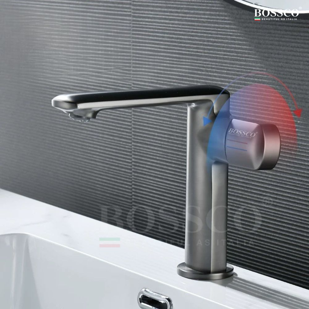 Vòi lavabo Bossco BC-V28X xám titan