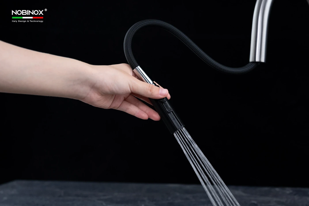 Vòi rửa chén Nobinox FORTE NX887 nóng lạnh