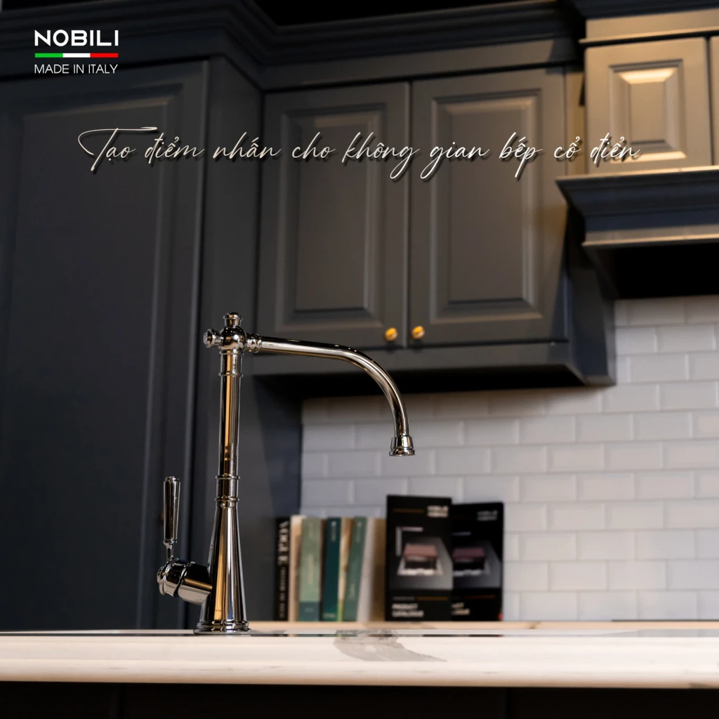 Vòi rửa chén Nobili CHARLIE NB254 tân cổ điển nóng lạnh
