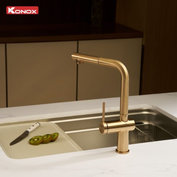 Vòi rửa bát Konox Stream Smart Champagne