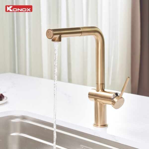Vòi rửa bát Konox Stream Smart Champagne