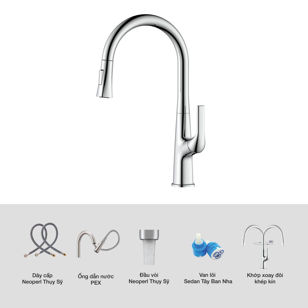 Vòi rửa bát Kluger KLF0002C