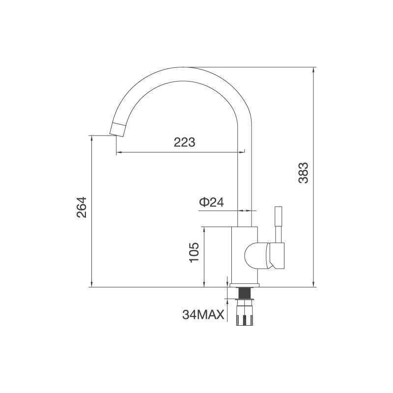 Vòi rửa chén Malloca K569-SN Inox 304 ECO