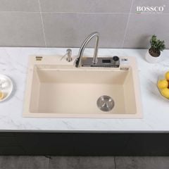 Chậu rửa chén Bossco BC-A8252KKS 1 hộc, 2 phím đa năng