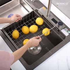 Chậu rửa chén Bossco BC-A8252NKS 1 hộc, 2 phím đa năng