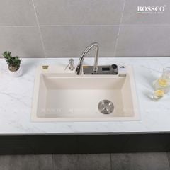 Chậu rửa chén Bossco BC-A8252TKS 1 hộc, 2 phím đa năng