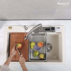 Chậu rửa chén Bossco BC-A8252TKS 1 hộc, 2 phím đa năng