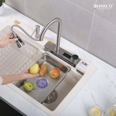 Chậu rửa chén Bossco BC-A8252TKS 1 hộc, 2 phím đa năng