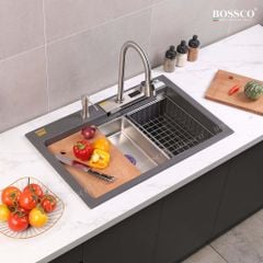Chậu rửa chén Bossco BC-A8252XĐ 1 hộc, 2 phím đa năng