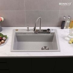 Chậu rửa chén Bossco BC-A8252XKS 1 hộc, 2 phím đa năng
