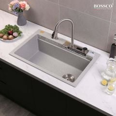 Chậu rửa chén Bossco BC-A8252XKS 1 hộc, 2 phím đa năng