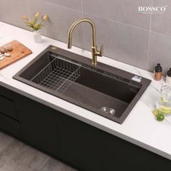 Chậu rửa chén Bossco BC-B10052NKS 1 hộc nâu kim sa