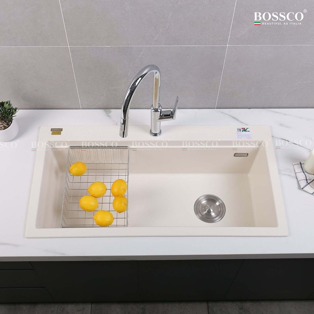 Chậu rửa chén Bossco BC-B10052TKS 1 hộc trắng kim sa