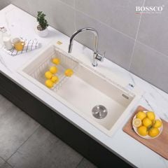 Chậu rửa chén Bossco BC-B10052TKS 1 hộc trắng kim sa