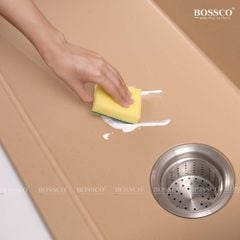 Chậu rửa chén Bossco BC-B10052VK 1 hộc vàng kem kim sa