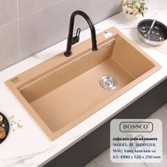 Chậu rửa chén Bossco BC-B10052VK 1 hộc vàng kem kim sa