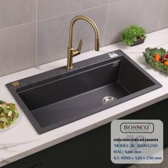 Chậu rửa chén Bossco BC-B10052XĐ 1 hộc xám đen