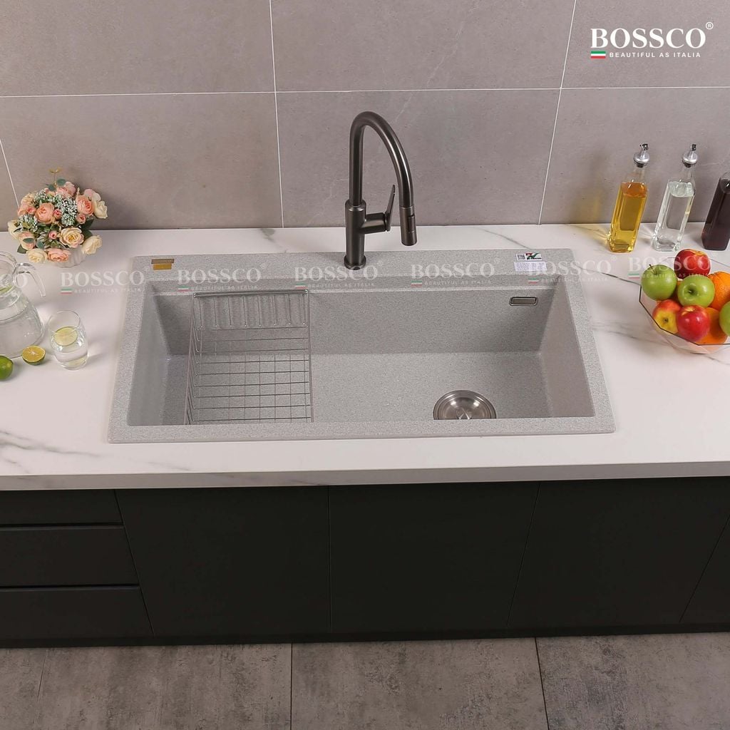 Chậu rửa chén Bossco BC-B10052XKS 1 hộc xám kim sa