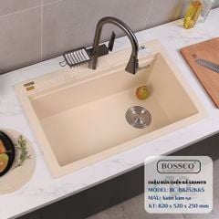 Chậu rửa chén Bossco BC-B8252KKS 1 hộc kem kim sa