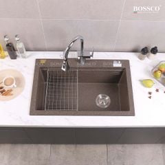 Chậu rửa chén Bossco BC-B8252NKS 1 hộc nâu kim sa