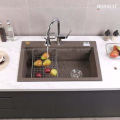 Chậu rửa chén Bossco BC-B8252NKS 1 hộc nâu kim sa