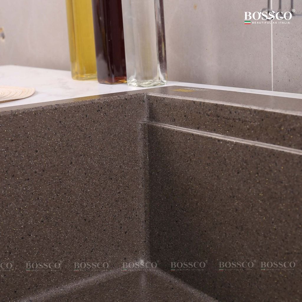 Chậu rửa chén Bossco BC-B8252NKS 1 hộc nâu kim sa