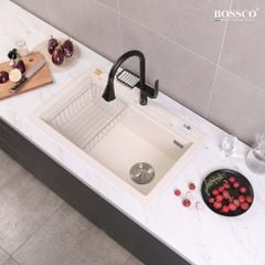 Chậu rửa chén Bossco BC-B8252TKS 1 hộc trắng kim sa