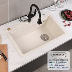 Chậu rửa chén Bossco BC-B8252TKS 1 hộc trắng kim sa