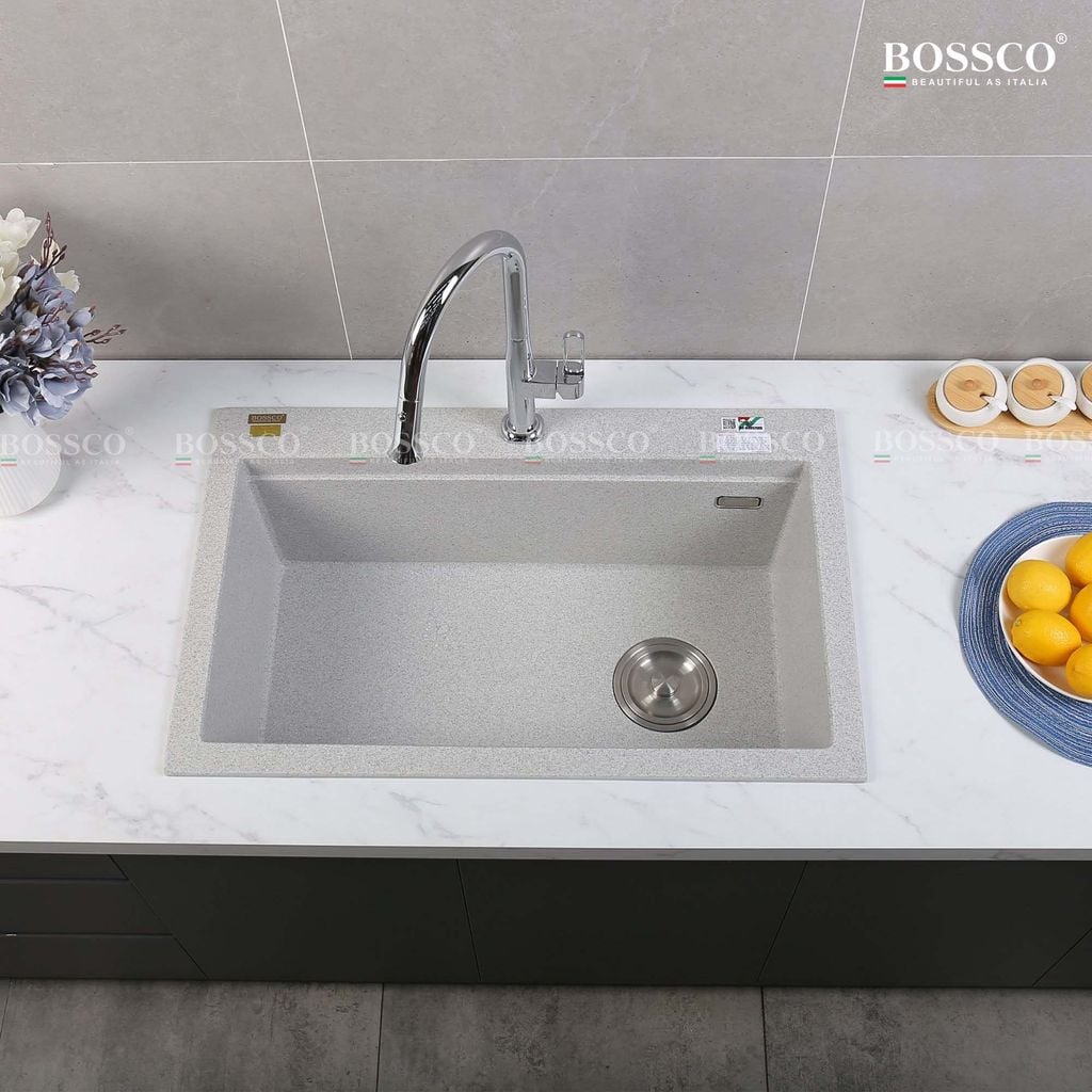 Chậu rửa chén Bossco BC-B8252XKS 1 hộc xám kim sa