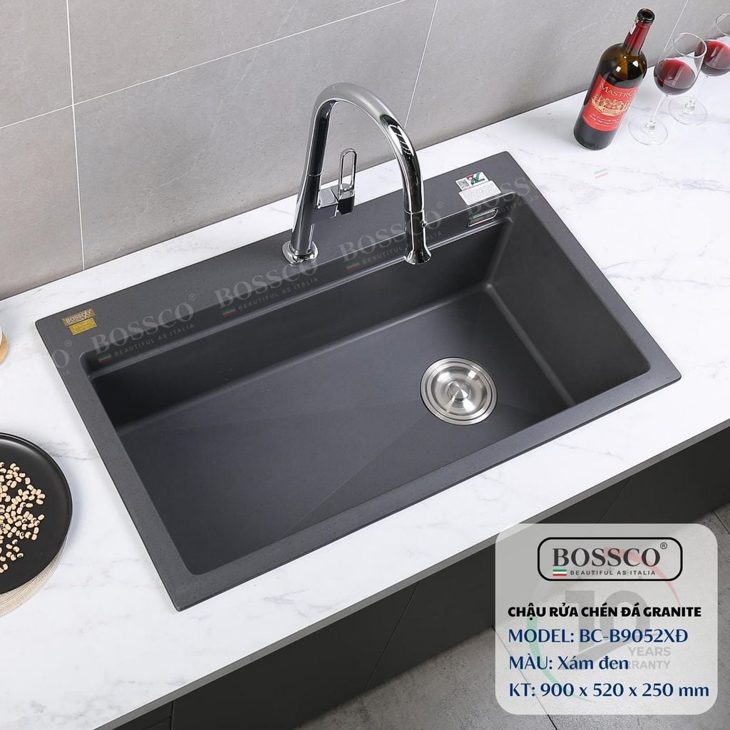 Chậu rửa chén Bossco BC-B9052XĐ 1 hộc