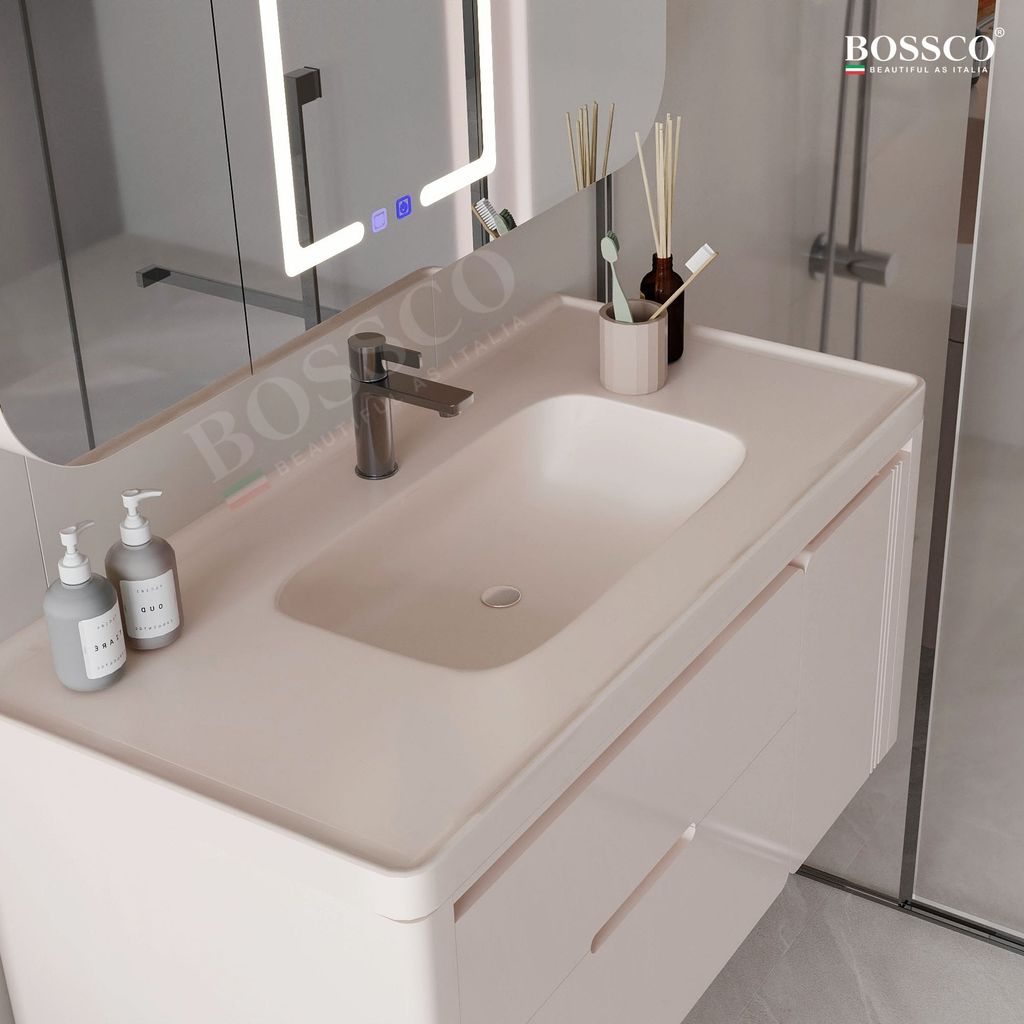 Tủ lavabo Bossco BC-C01K màu kem
