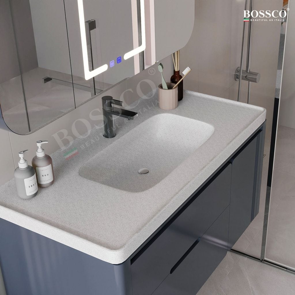 Tủ lavabo Bossco BC-C01X xám đậm