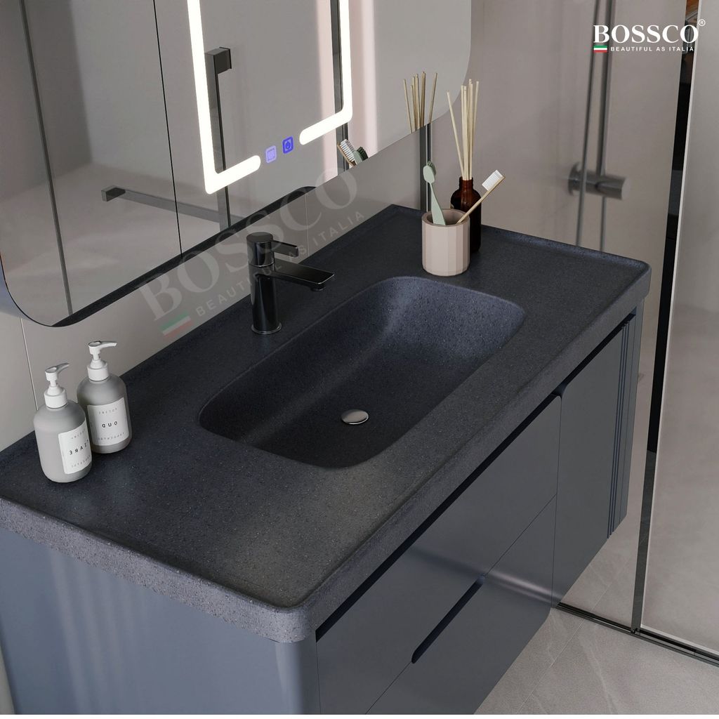 Tủ lavabo Bossco BC-C01X xám đậm