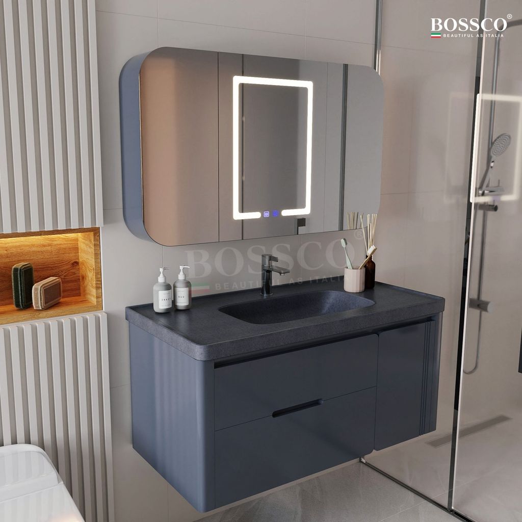 Tủ lavabo Bossco BC-C01X xám đậm