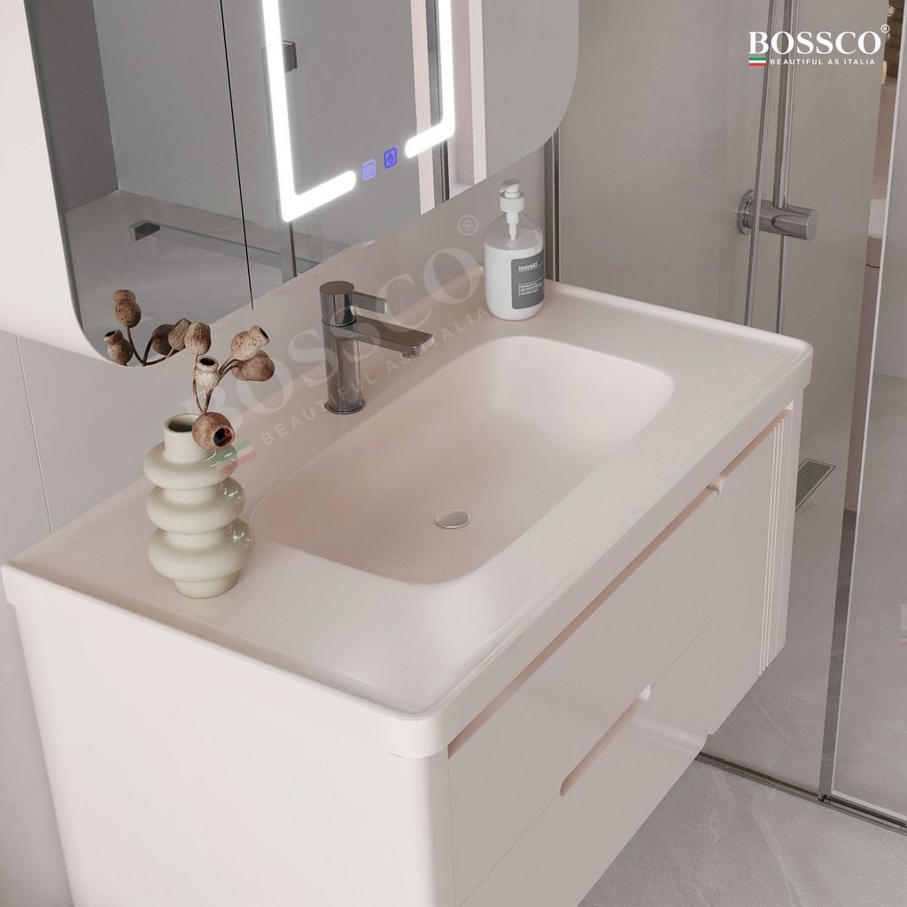 Tủ lavabo Bossco BC–C02K màu kem