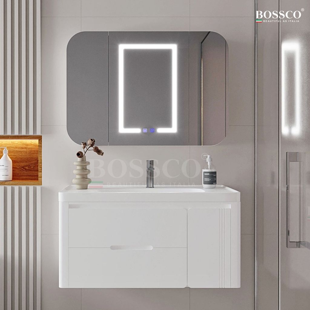 Tủ Lavabo Bossco BC-C02T màu trắng