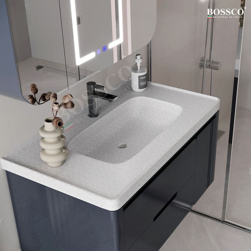 Tủ Lavabo Bossco BC-C02X xám đậm