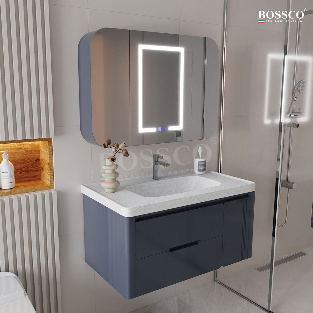 Tủ Lavabo Bossco BC-C02X xám đậm