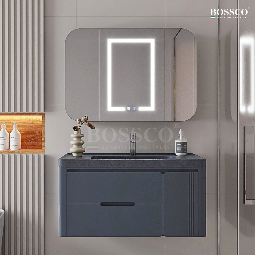 Tủ Lavabo Bossco BC-C02X xám đậm