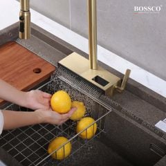 Chậu rửa chén Bossco BC-D8652NKS 1 hộc nâu kim sa