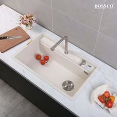 Chậu rửa chén Bossco BC-D8652TKS 1 hộc trắng kim sa