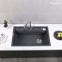 Chậu rửa chén Bossco BC-D8652XĐ 1 hộc xám đen