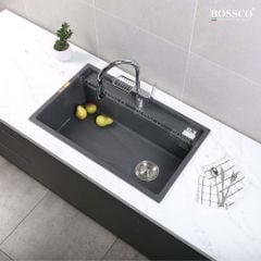 Chậu rửa chén Bossco BC-D8652XĐ 1 hộc xám đen