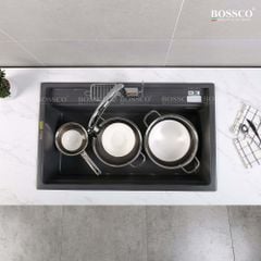 Chậu rửa chén Bossco BC-D8652XĐ 1 hộc xám đen